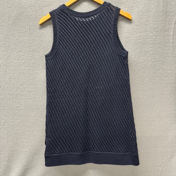 Vince Mesh Sweater Womens Small Cotton Knit Sleeveless Coastal Tunic Pullover - Picture 4 of 7